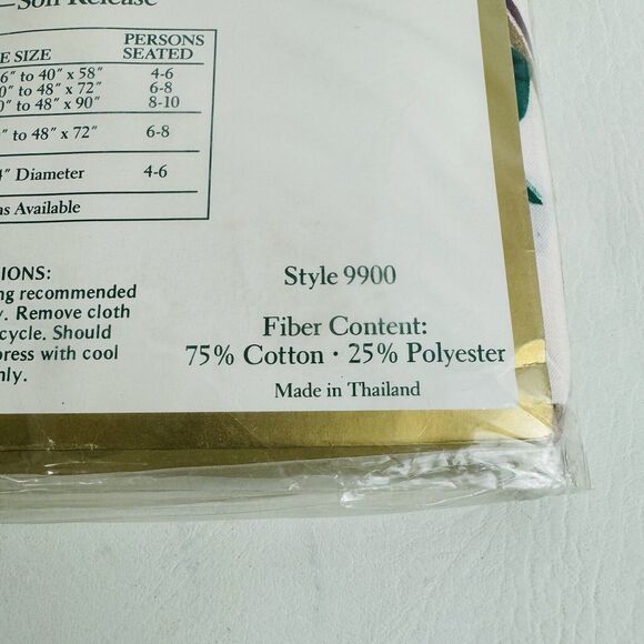 Vintage Royal Christmas Poinsettia Tablecloth 60”x104” Holiday Decor New - Picture 9 of 9